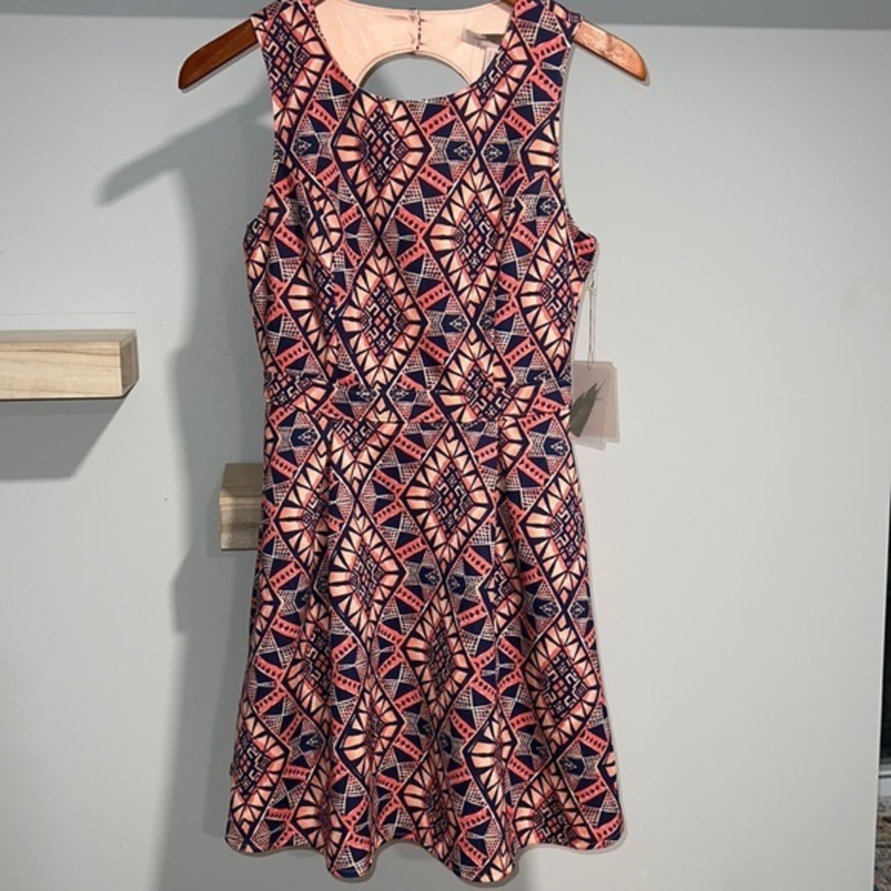 Forever 21 a‎ line Aztec print dress pink